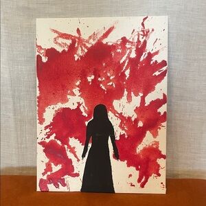 Abstract Red and Black Silhouette Canvas Art of Carrie
